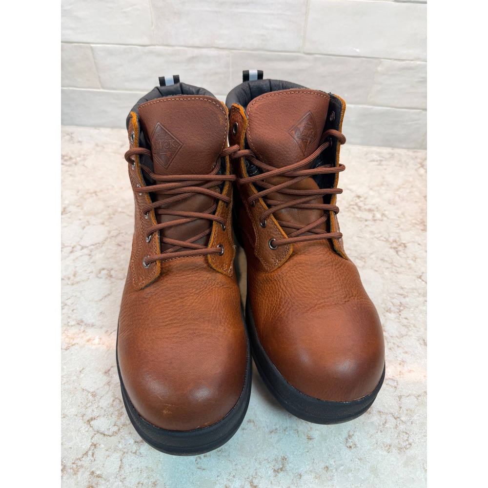 Muck Boot Co Chore Farm Leather 6in Lace Up Work Boots Caramel Mens 10.5